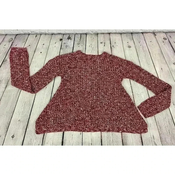 Rue 21 Red Pullover Sweater Small Knit Long Sleeve Ties Women's - Picture 6 of 14